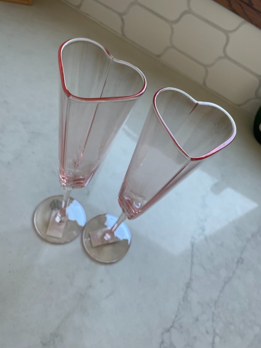 💕🍾Heart-Shaped Pink Champagne Flutes - Set of 2💕🍾